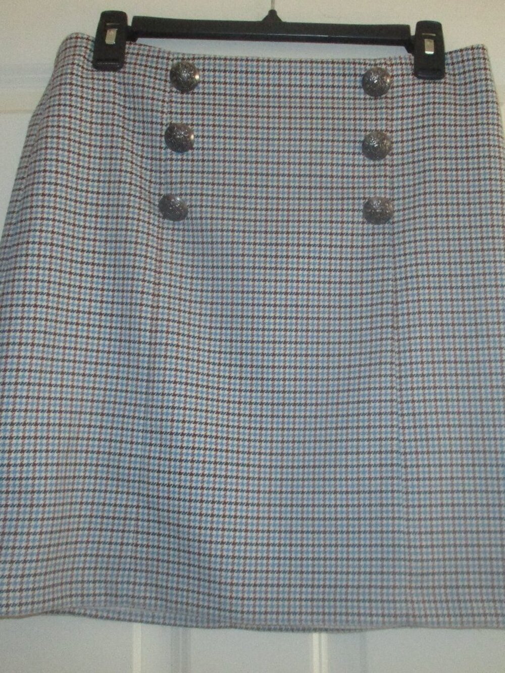 $375 Veronica Beard Beekman Check Print Mini Skirt sz 8 NWT